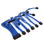 AsiaHorse Blue Braided PSU Extension Cable Kit 30cm - image 2