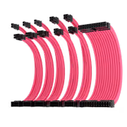 AsiaHorse 6-Piece Sleeved PSU Extension Cable Kit, Pink - image 2