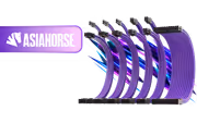 AsiaHorse 6-Piece Sleeved PSU Extension Cable Kit, Purple - image 1