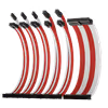 AsiaHorse 6-Piece Sleeved PSU Extension Cable Kit, Red & White - image 2
