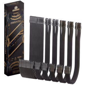 AsiaHorse 6-Piece Sleeved PSU Extension Cable Kit, Transparent Black - image 3