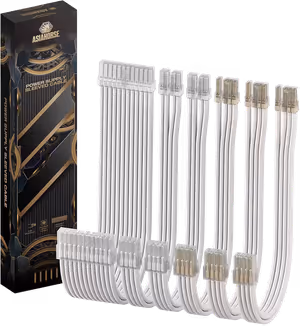 AsiaHorse 6-Piece Sleeved PSU Extension Cable Kit, Transparent White - image 3