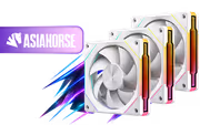 AsiaHorse Amici Pro 120mm ARGB Case Fans, White 3-Pack - image 1