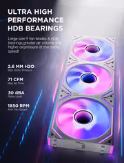 AsiaHorse Dawn Pro 120mm ARGB White Case Fan (1 Pack) - image 7