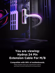 AsiaHorse Hydrus ARGB 24-Pin PSU Extension Cable, White - image 3