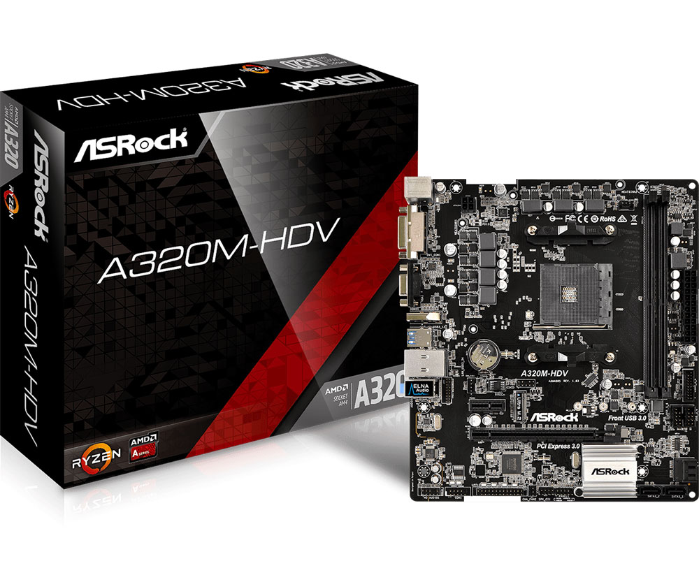 Asrock A320 HDV Ryzen Motherboard - Free Shipping - South Africa