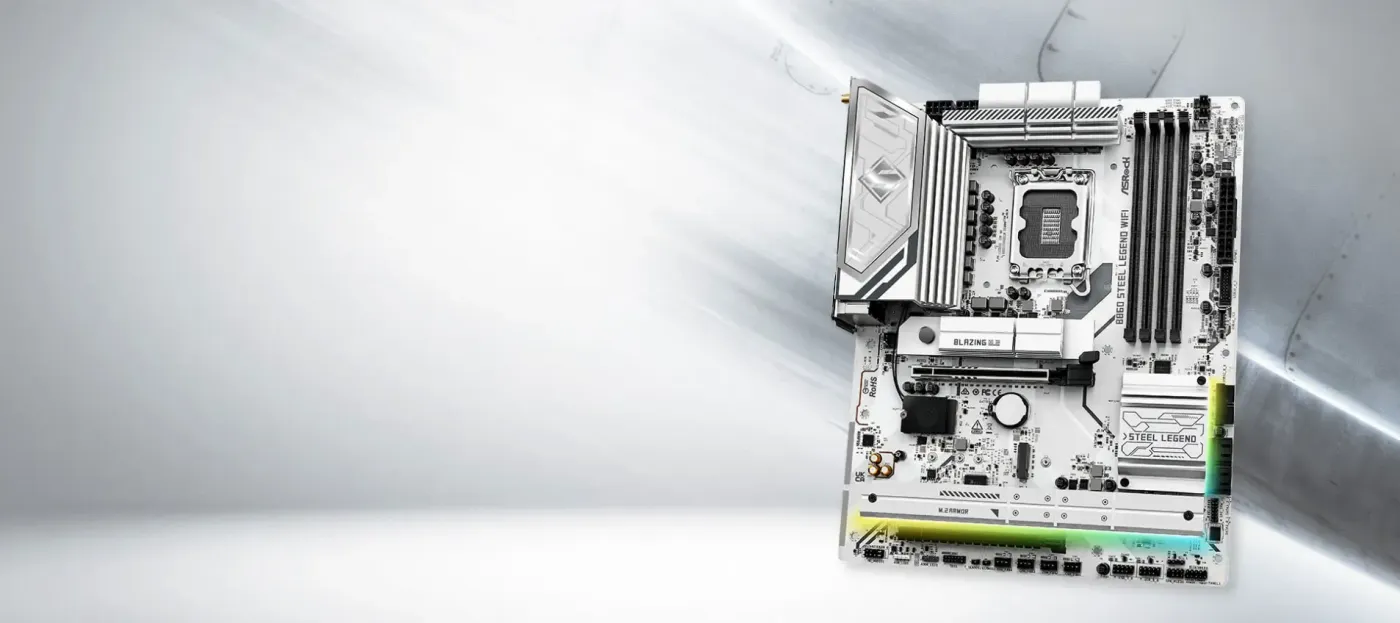 ASRock B860 Steel Legend Intel Motherboard featuring ATX design and LGA 1851 socket