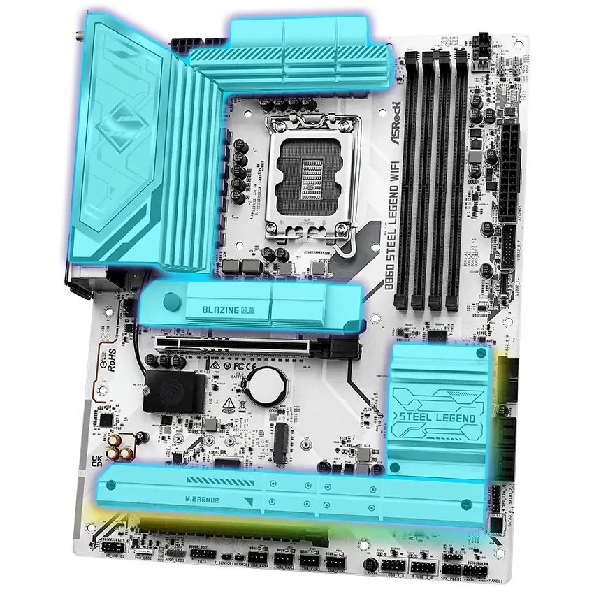 ASRock B860 Steel Legend WiFi ATX Motherboard — LGA1851, DDR5