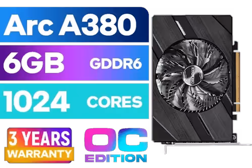 ASRock Intel Arc A380 ITX 6GB OC Graphics Card - Image 1
