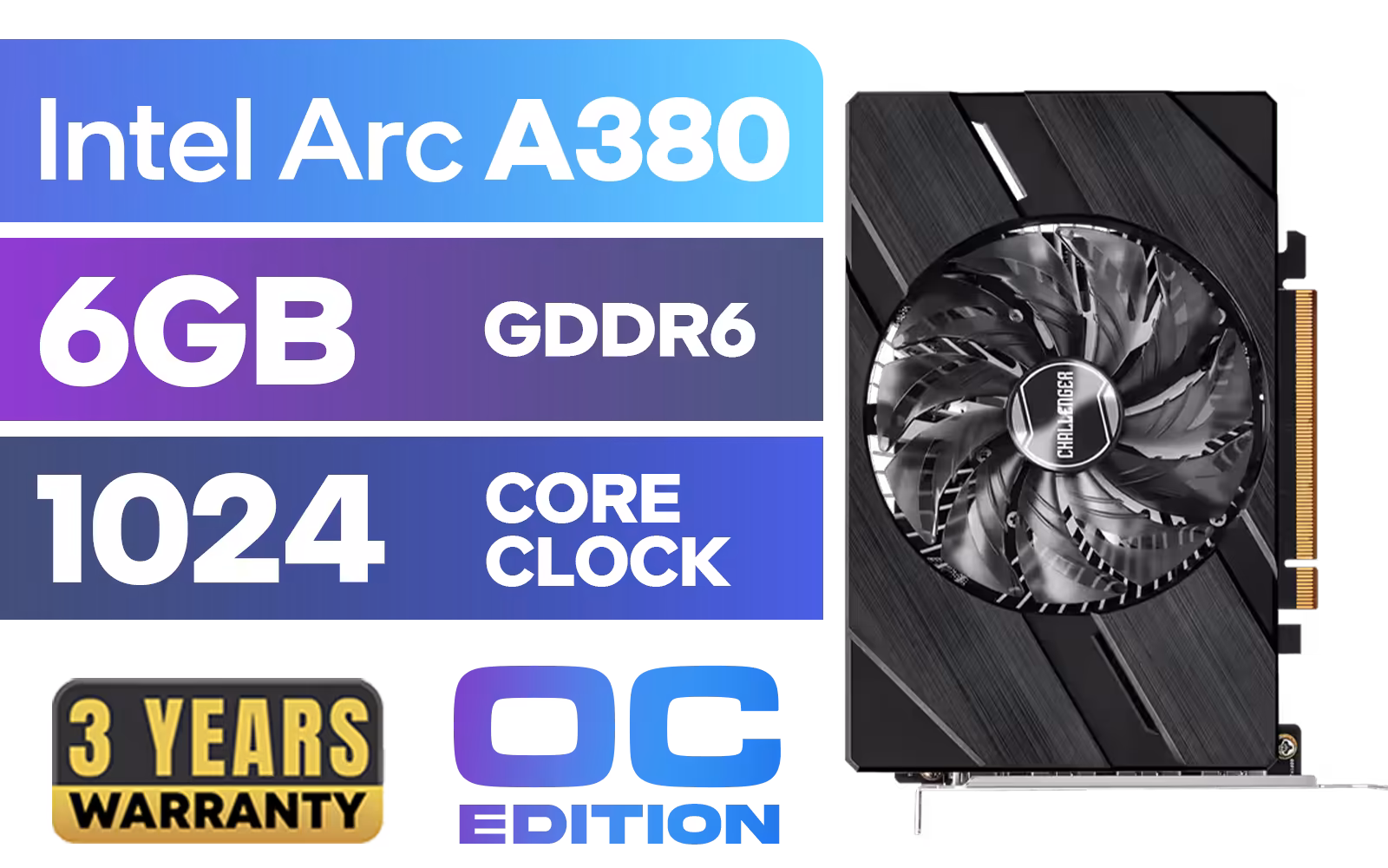 ASRock Intel Arc A380 ITX 6GB OC Graphics Card