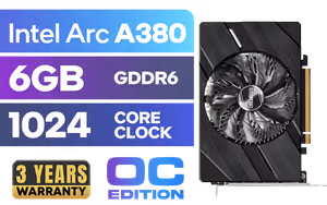 ASRock Intel Arc A380 ITX 6GB OC Graphics Card - Image 1