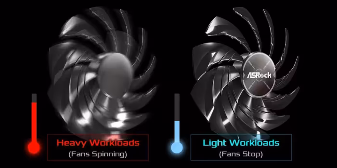 Graphics card cooling system with 0dB silent technology for quiet operation