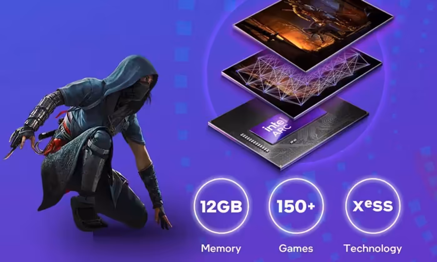 Graphics card utilizing Intel Arc technologies for enhanced gaming responsiveness