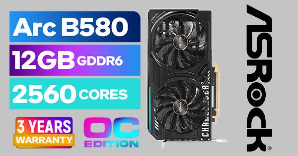 ASRock Intel ARC B580 Challenger 12GB OC - Unleash Gaming Power ASRock Intel ARC B580 Challenger 12GB OC - Unleash Gaming Power