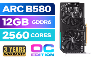 ASRock Intel ARC B580 Challenger 12GB OC GDDR6 Graphics Card - Image 1