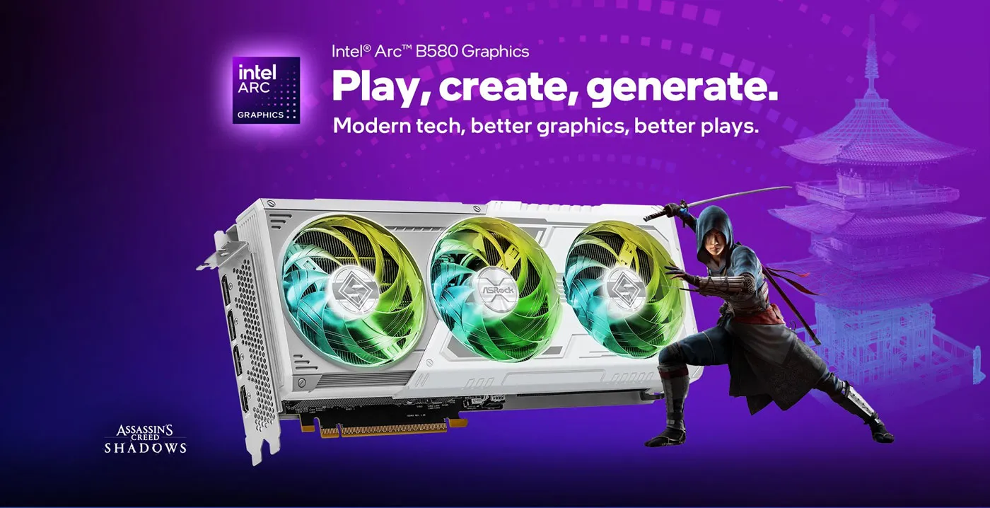 ASRock Intel ARC B580 Graphics Card Showcased