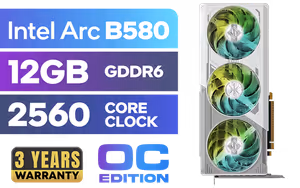 ASRock Intel ARC B580 Steel Legend 12GB OC GDDR6 Graphics Card ASRock Intel ARC B580 Steel Legend 12GB OC GDDR6 Graphics Card - Image 1