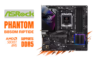 ASRock Phantom Gaming B850M Riptide WiFi AMD B850 Motherboard - image 1