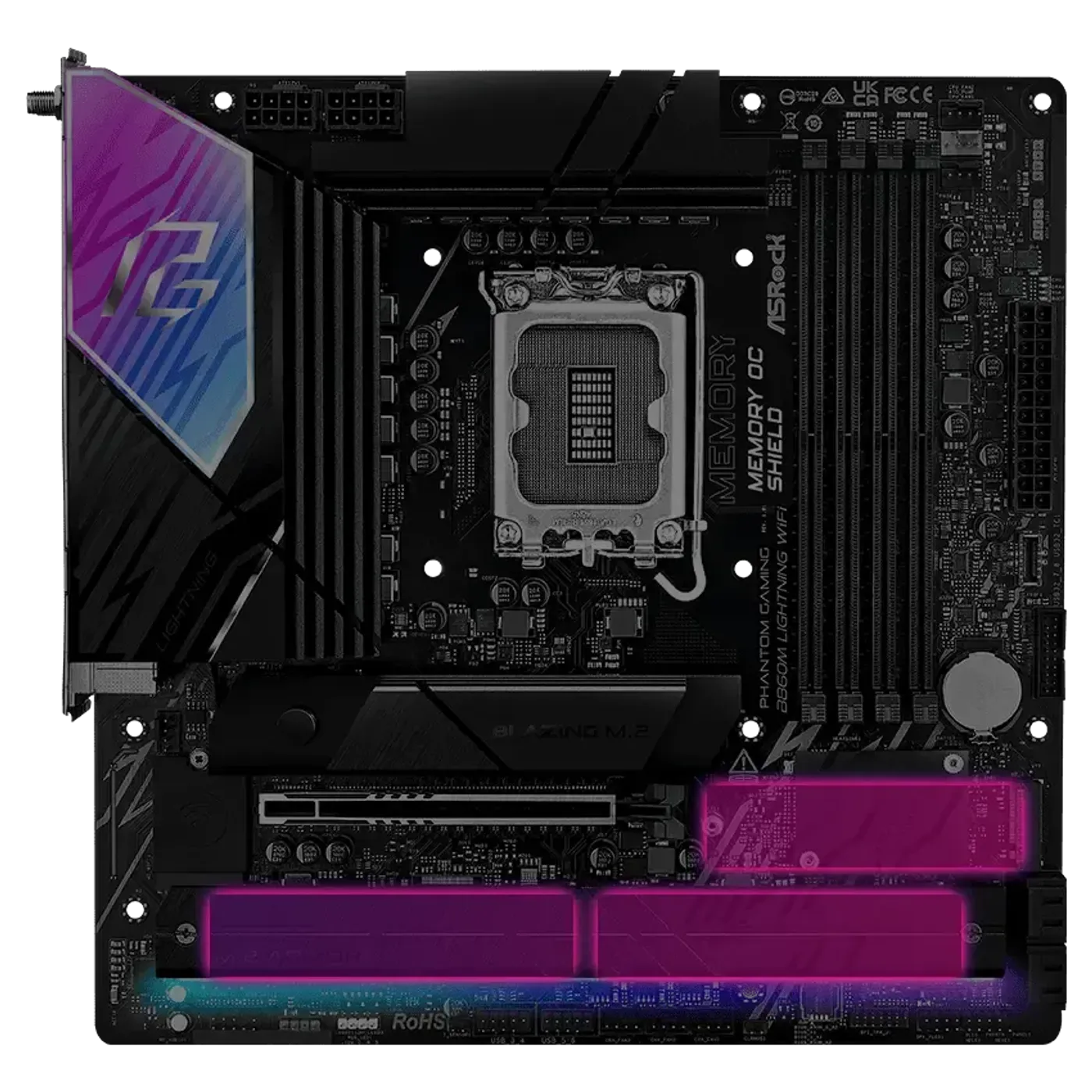 High Speed M.2 Solution diagram featuring PCIe Gen5 Blazing M.2 and Gen4 Hyper M.2 slots