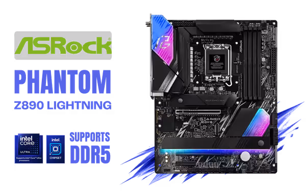 ASRock Phantom Gaming Z890 Lightning WiFi ATX Motherboard - image 1 ASRock Phantom Gaming Z890 Lightning WiFi ATX Motherboard - image 1