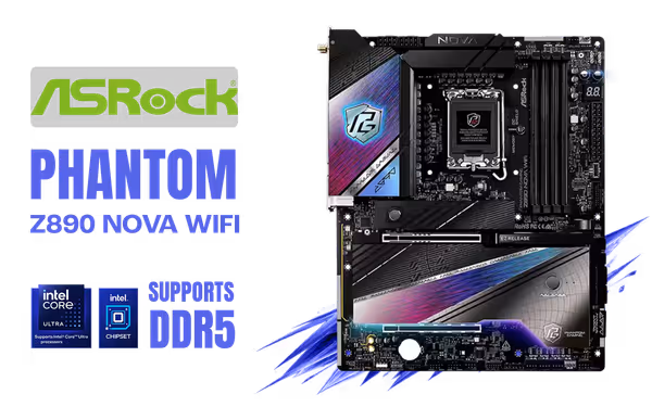 ASRock Phantom Gaming Z890 Nova WiFi ATX Motherboard - image 1 ASRock Phantom Gaming Z890 Nova WiFi ATX Motherboard - image 1