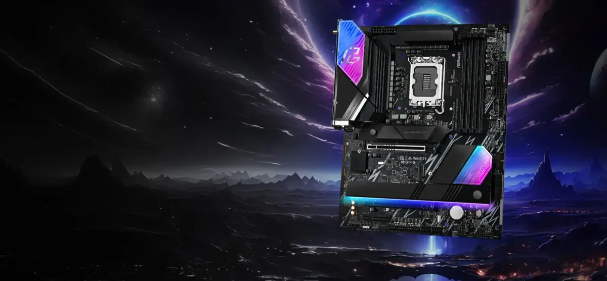 ASRock Phantom Gaming Z890 Lightning motherboard photographed from the front