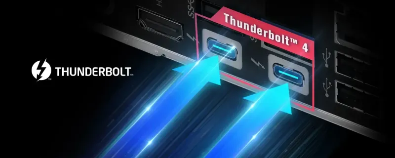Thunderbolt 4 Type-C port on the Z890 Lightning rear panel