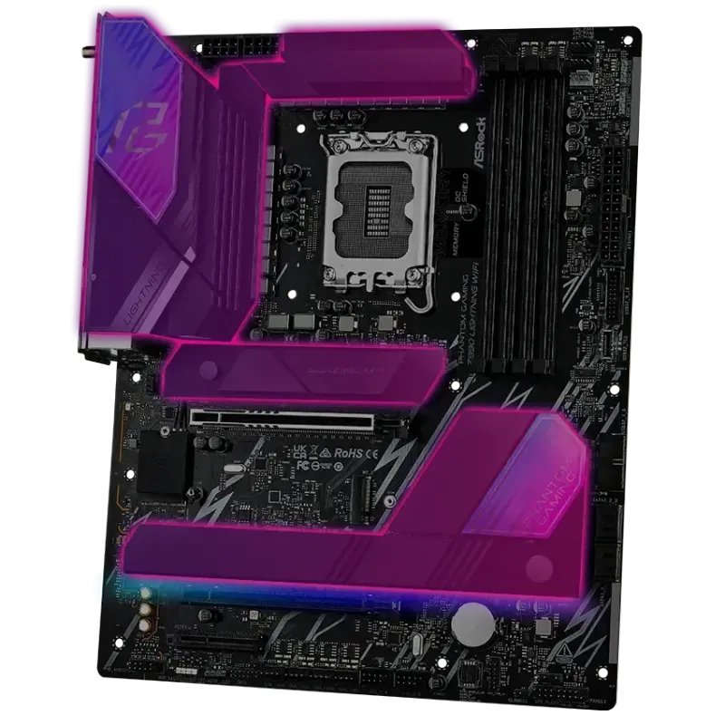 Aluminium heatsink and thermal design on the Z890 Lightning motherboard