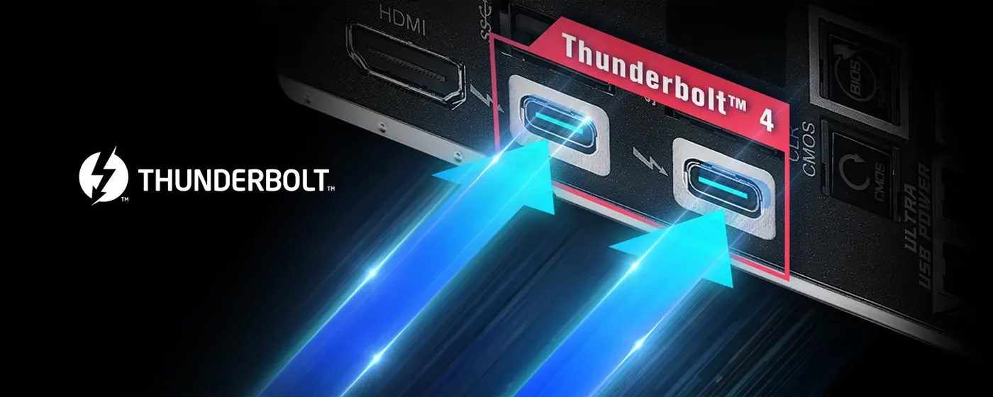 Thunderbolt 4 Type-C port on the ASRock Z890 Nova WiFi motherboard