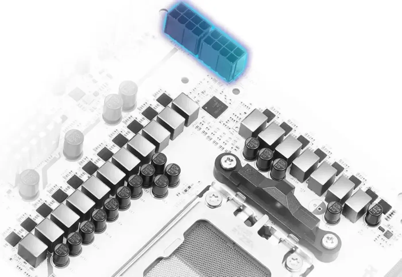 Hi-Density Power Connectors designed for stable power during heavy overclocking