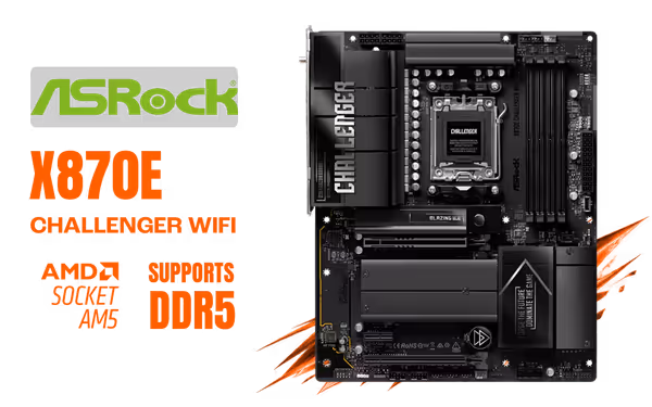 ASRock X870E Challenger WiFi AM5 Motherboard (Black) - image 1 ASRock X870E Challenger WiFi AM5 Motherboard (Black) - image 1