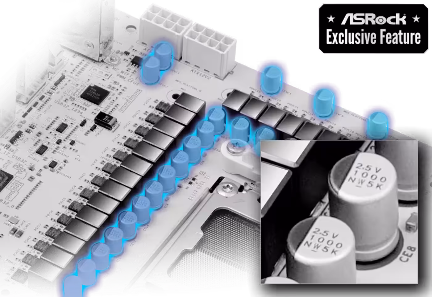 Durable 1000uF capacitors providing stable power and reduced electrical ripple