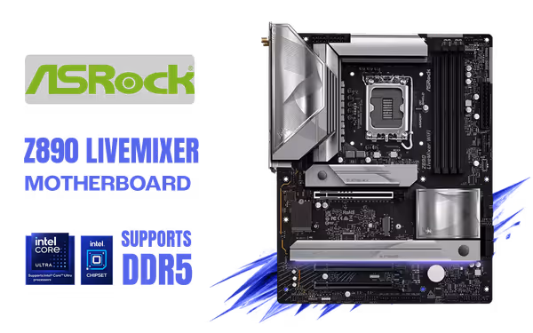 ASRock Z890 LiveMixer WiFi ATX Motherboard — DDR5, LGA1851 - image 1 ASRock Z890 LiveMixer WiFi ATX Motherboard — DDR5, LGA1851 - image 1