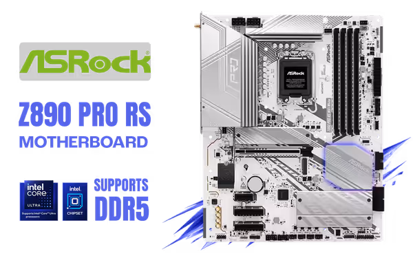 ASRock Z890 Pro RS WiFi – LGA 1851 ATX DDR5 Motherboard - image 1 ASRock Z890 Pro RS WiFi – LGA 1851 ATX DDR5 Motherboard - image 1