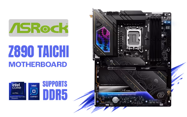 ASRock Z890 Taichi WiFi ATX Motherboard — DDR5, LGA1851 - image 1 ASRock Z890 Taichi WiFi ATX Motherboard — DDR5, LGA1851 - image 1