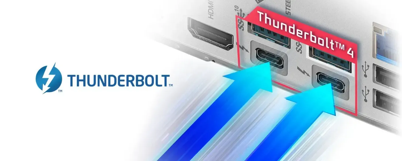 Thunderbolt 4 Type-C port overview on the Z890 Steel Legend WiFi rear I/O