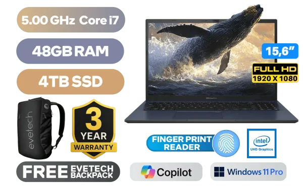 Asus ExpertBook 15 B1502CVA Intel® Core™ i7 Laptop with 48GB RAM & 4TB SSD - image 1 Asus ExpertBook 15 B1502CVA Intel® Core™ i7 Laptop with 48GB RAM & 4TB SSD - image 1