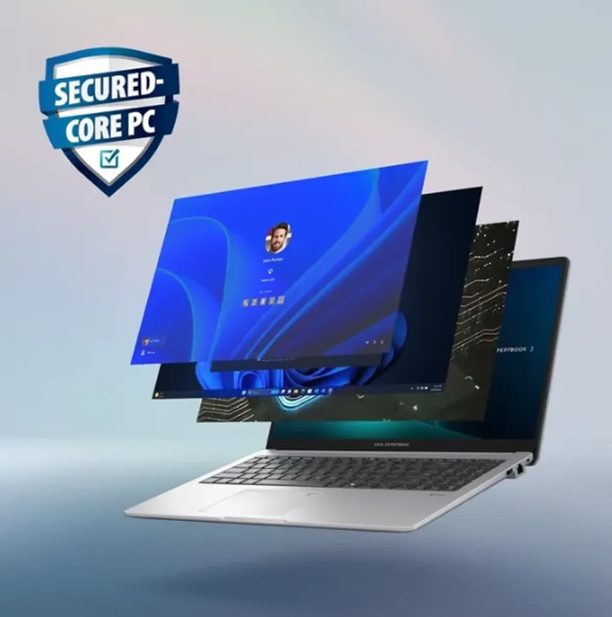 ASUS ExpertBook P1 laptop featuring Secured-core PC technology for enhanced business data protection