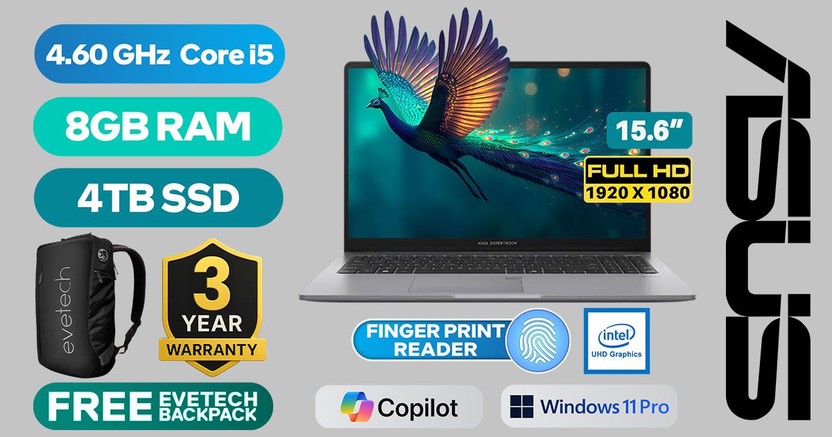 Asus ExpertBook P1 P1503CVA - Intel Core i5 Laptop with 4TB SSD
