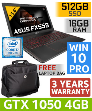 ASUS FX553VD i7 GTX 1050 Gaming Laptop With 512GB SSD And 16GB RAM