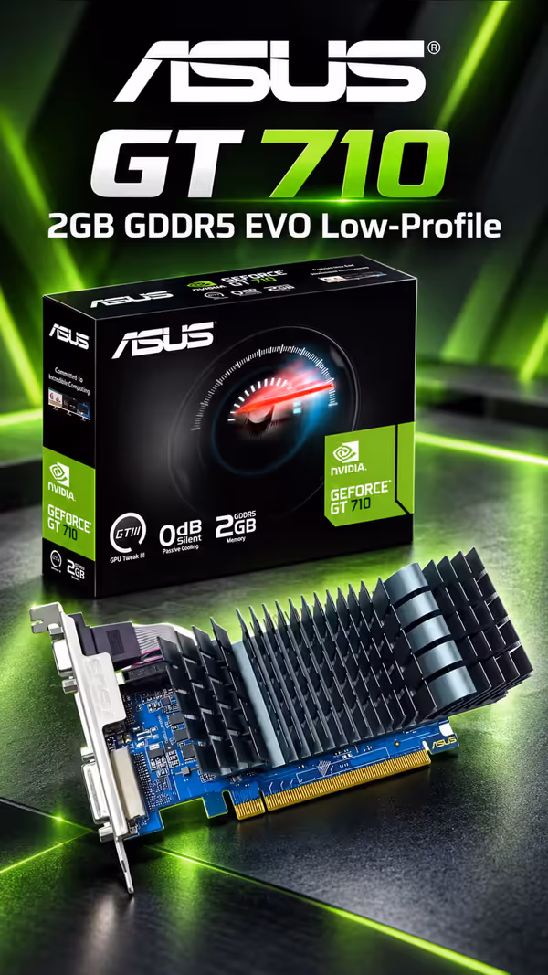 ASUS GeForce GT 710 2GB GDDR5 EVO low-profile Graphics Card