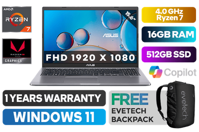 Buy ASUS M515DA RYZEN 7 Laptop - 16GB RAM - High Performance