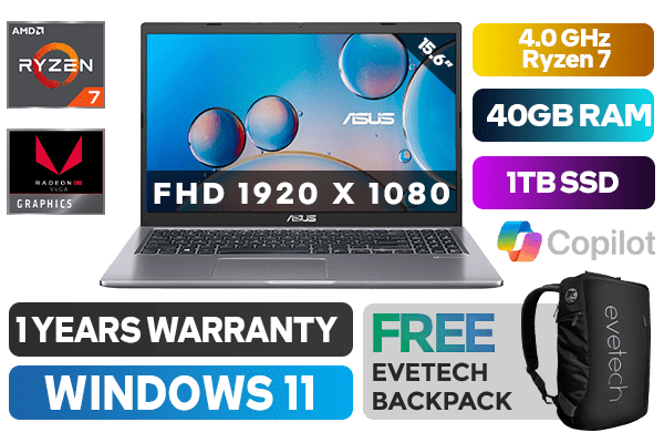ASUS M515DA RYZEN 7 Laptop With 40GB RAM & 1TB SSD - image 1 ASUS M515DA RYZEN 7 Laptop With 40GB RAM & 1TB SSD - image 1