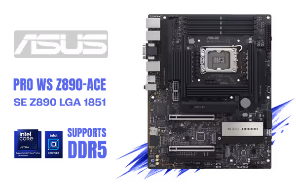 ASUS Pro WS Z890-ACE SE ATX Motherboard — LGA 1851, DDR5, PCIe 5.0 - image 1 ASUS Pro WS Z890-ACE SE ATX Motherboard — LGA 1851, DDR5, PCIe 5.0 - image 1