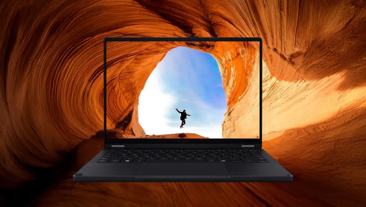 ASUS Lumina OLED laptop display showing vivid outdoor imagery