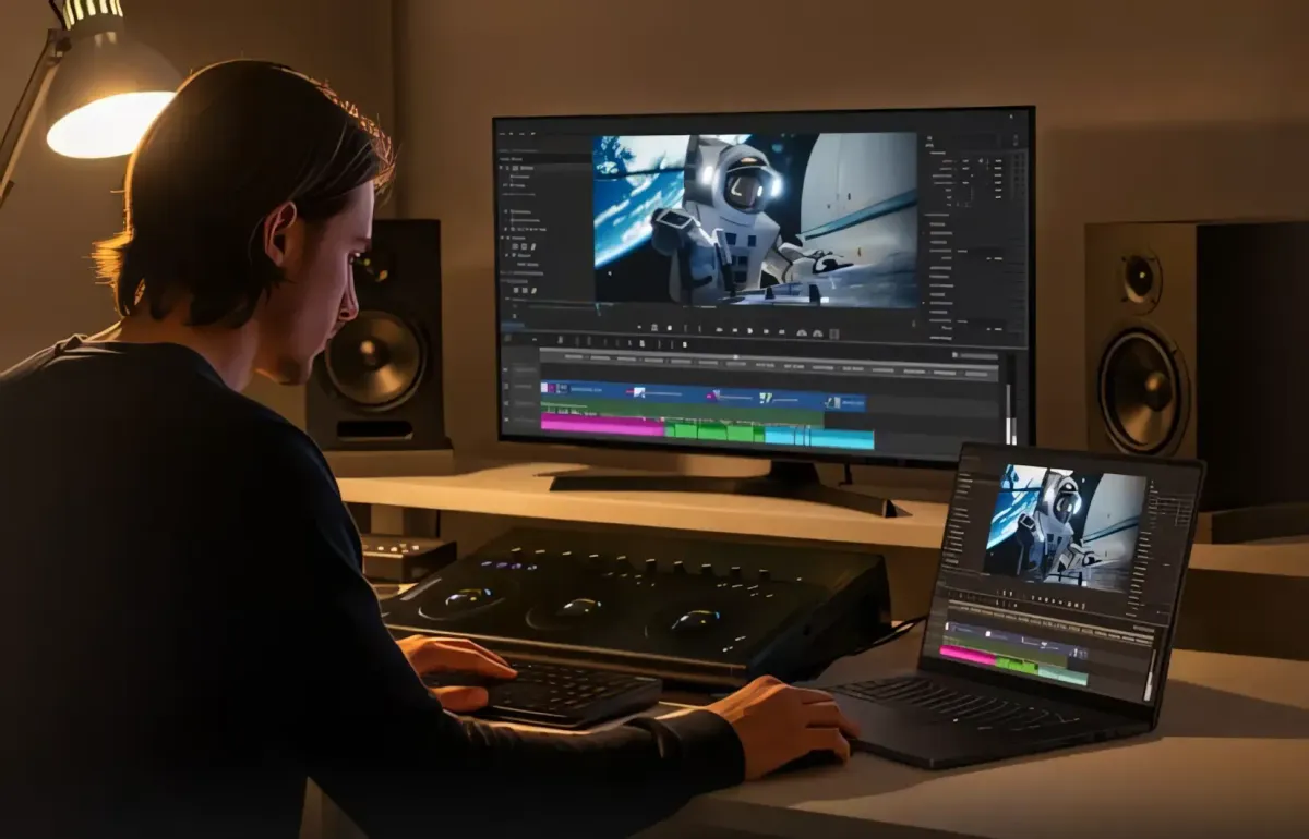 Color-accurate OLED display for professional video editing workflows.