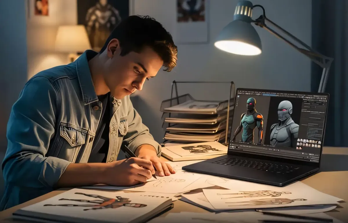 OLED display supporting animation and real-time visual creation.