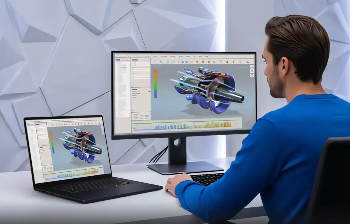 OLED display supporting CAD, 3D modeling, and product visualization.