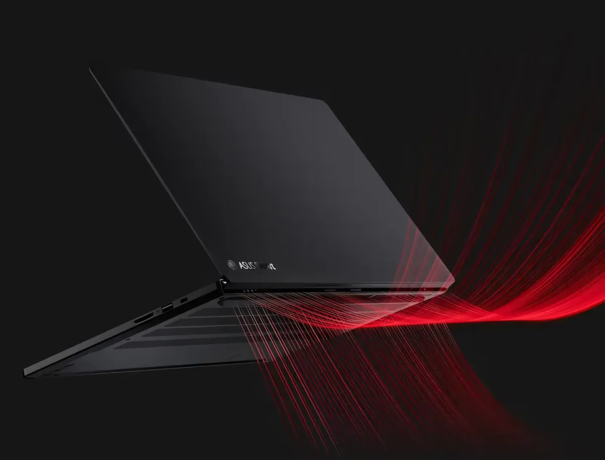 Rear airflow design directing heat away from the display.