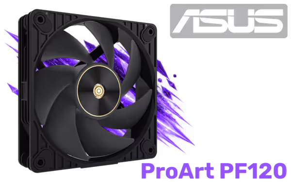 ASUS ProArt PF120 PWM 120mm Case Fan, Daisy Chain (Black) - image 1 ASUS ProArt PF120 PWM 120mm Case Fan, Daisy Chain (Black) - image 1